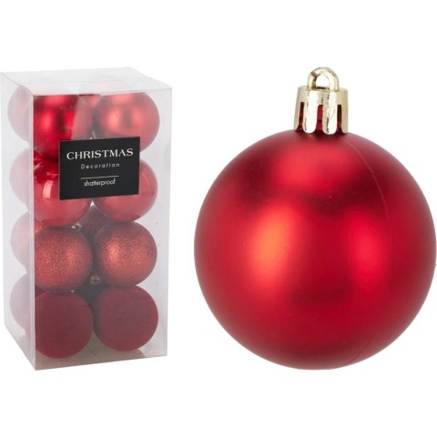 16 SFERE PP 6CM ROSSO